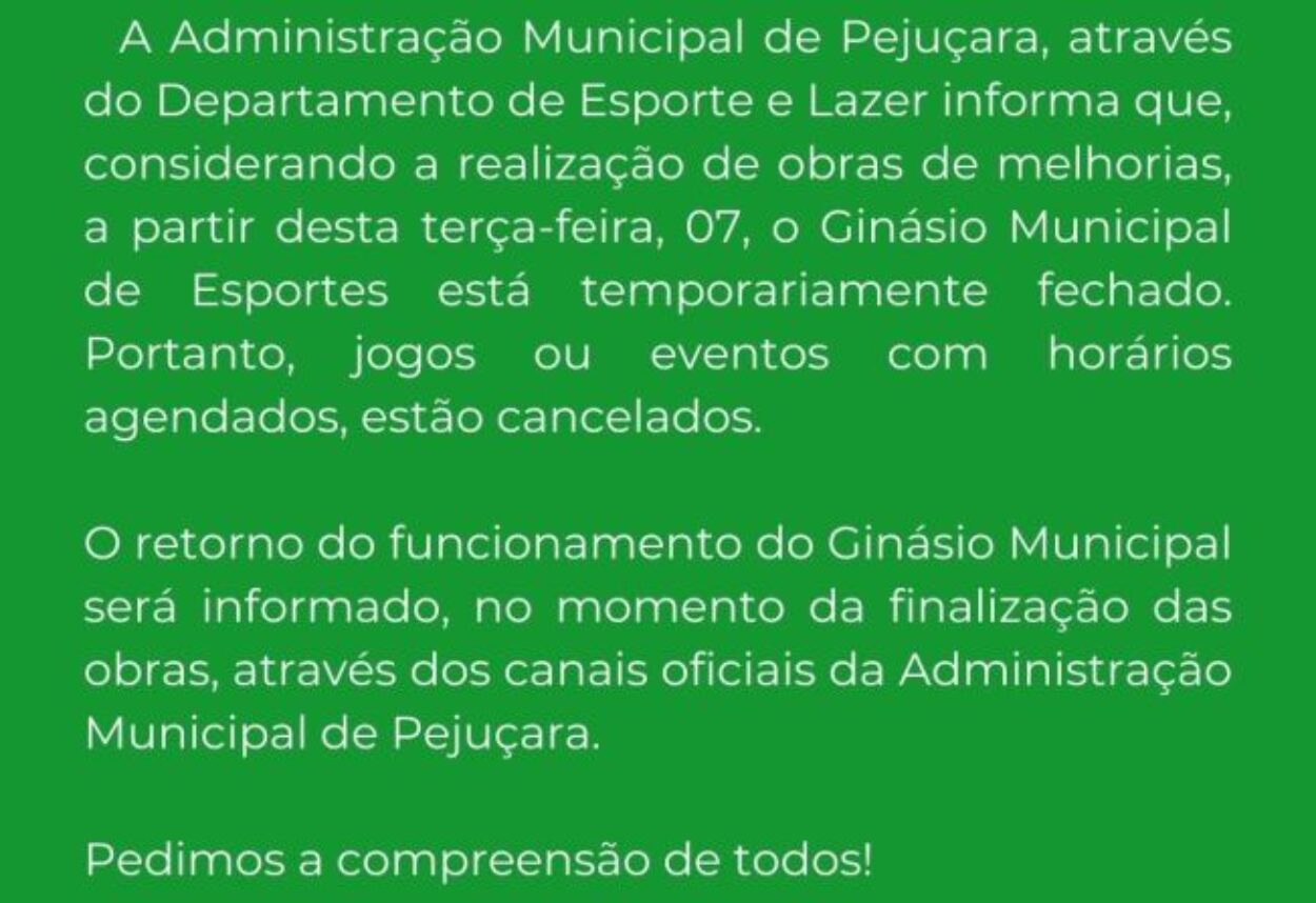 Ginásio Municipal de Esportes passa por obras de melhorias