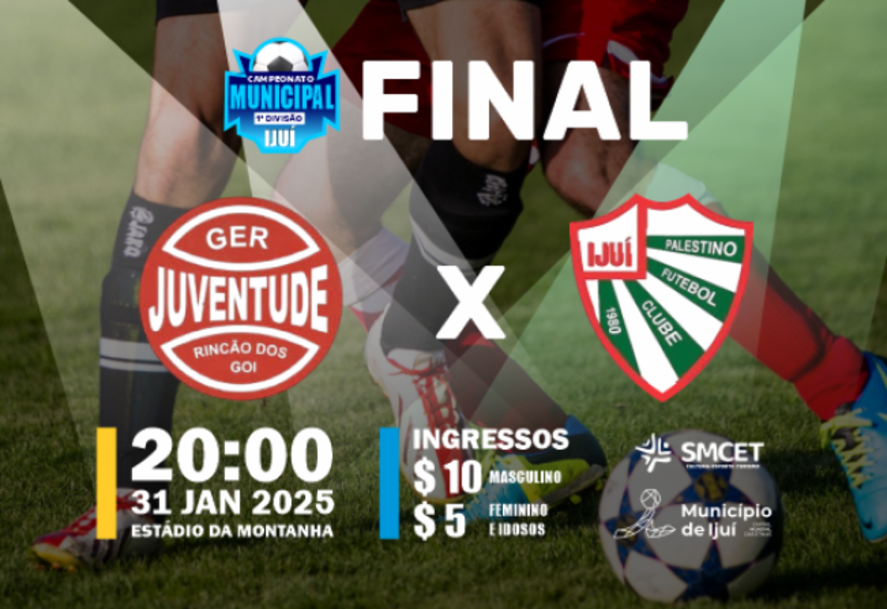 Final do Campeonato Municipal de Futebol ocorre na próxima sexta, 31 Final do Campeonato Municipal de Futebol ocorre na próxima sexta, 31