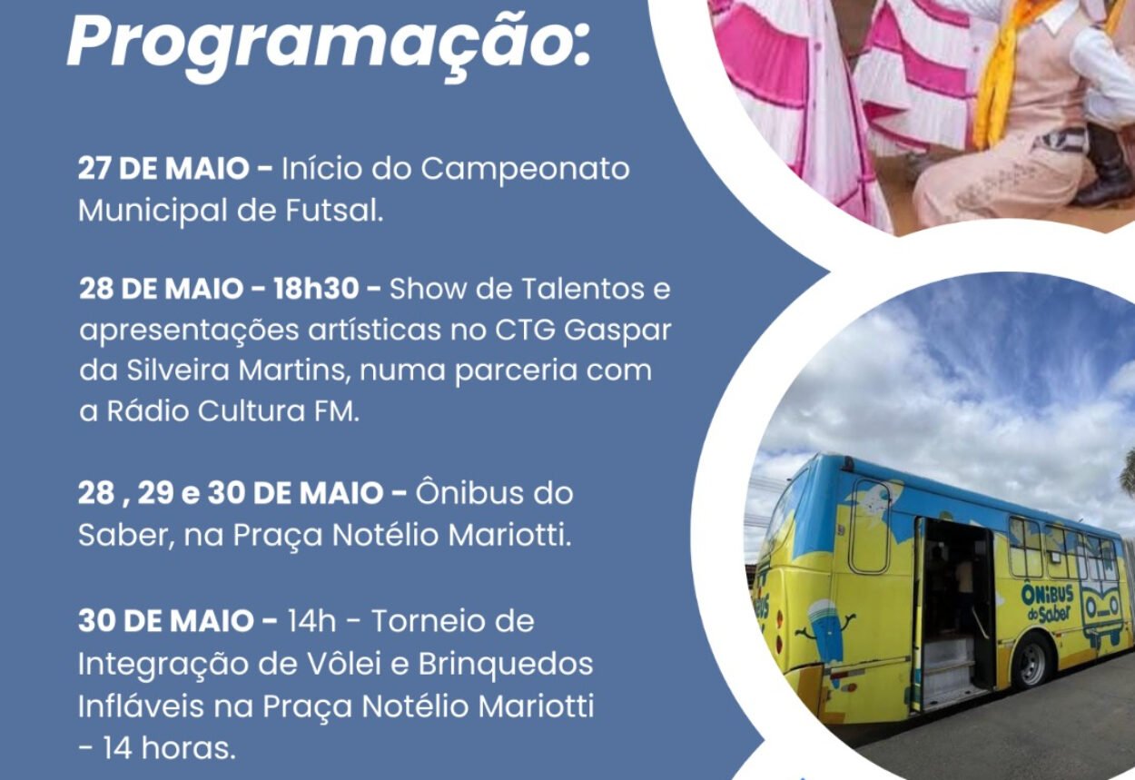 Programação de aniversário será na próxima semana