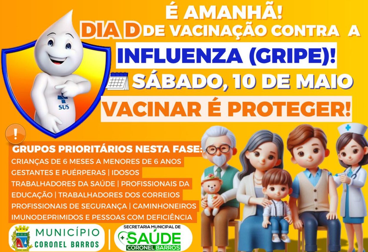 Dia D de Vacinação contra a Influenza – 10 de maio de 2025 (sábado)