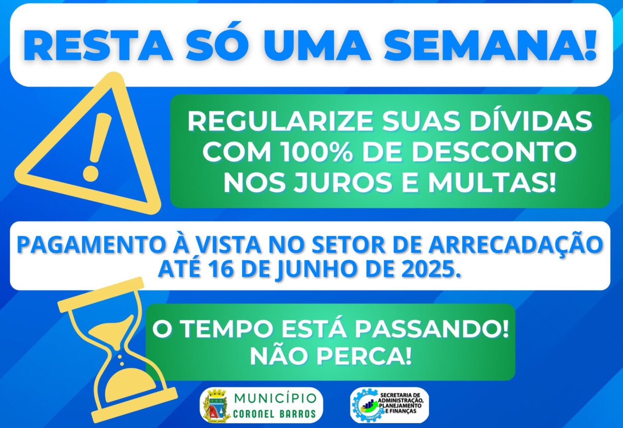 Contribuintes com dívidas municipais ainda podem aproveitar 100% de desconto nos juros e multas, mas o prazo está quase no fim!